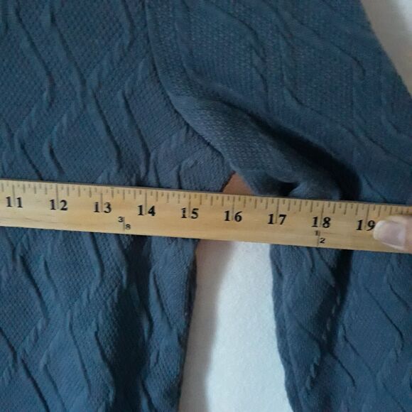 Cupio Mock Neck Womens Small Blue Cable Knit Stretch Cut Out Long Sleeve NWT - Picture 6 of 12